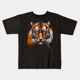 Colorful Tiger Head Kids T-Shirt